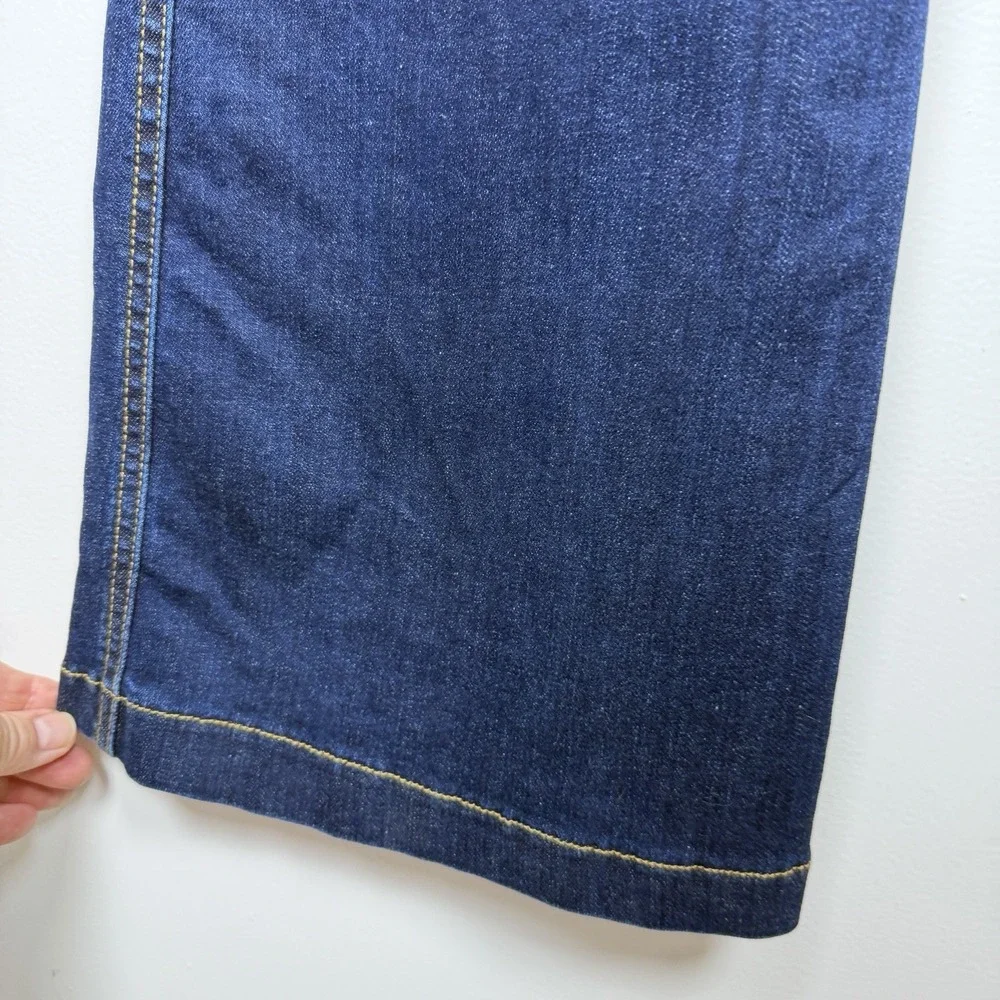 Spanx Midnight Blue Flared High Rise Pull-On Sliming Large Denim Stretch Jeans - Picture 6 of 12